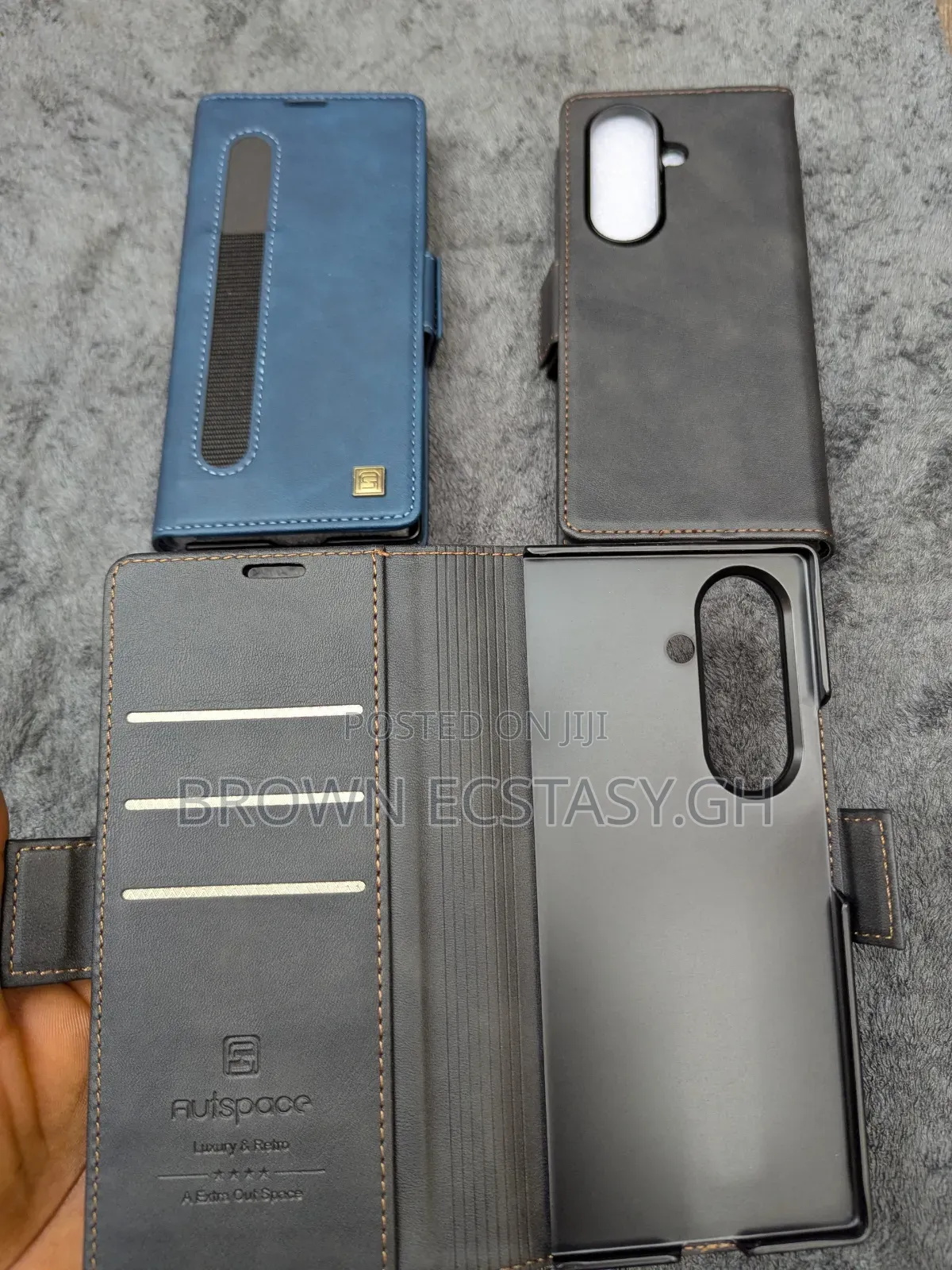 Autspace Z Fold 7 Leather Case With Pen Holder