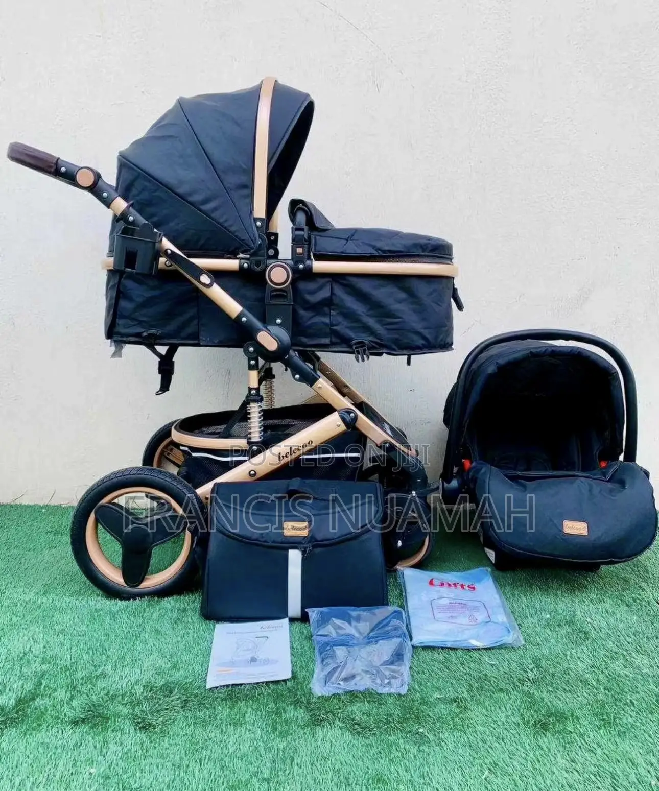 Luxury 3-in-1 Baby Stroller – Complete With Net Rain Cover