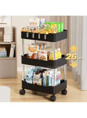3-Layer Living Room Bathroom Home Mobile Trolley. Tvx25747
