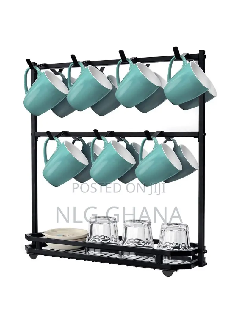 Coffee Mug Holder Rack 3-Tier Iron Storage. Tvx26015