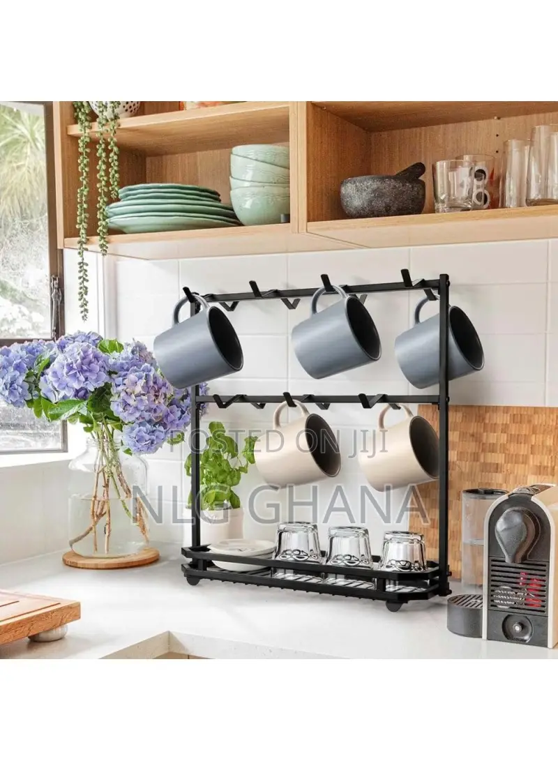 Coffee Mug Holder Rack 3-Tier Iron Storage. Tvx26015