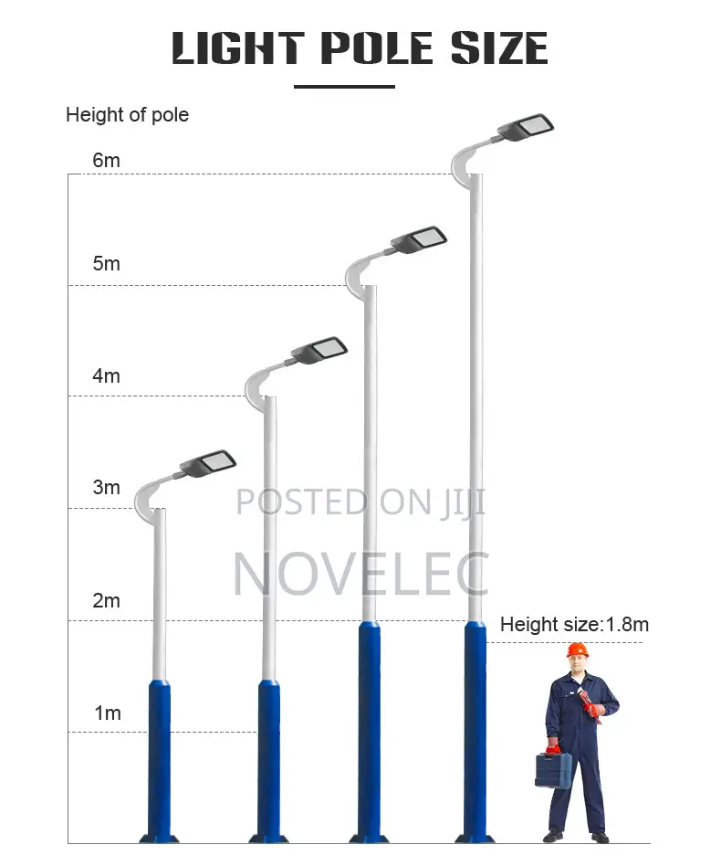 Street Light Pole (6 Metres 9 Metres) [Hot-Dipped Galvanised]