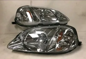 Chrome Housing Headlight For 1999-2000 Honda Civic