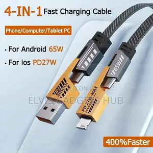 4 In 1 Metal Flat Braided Cable