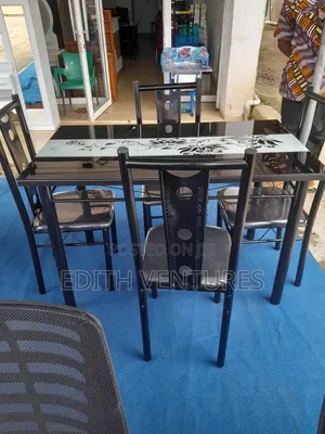 Dining Set/Four Seater Glass Dining Table With 4 Chairs