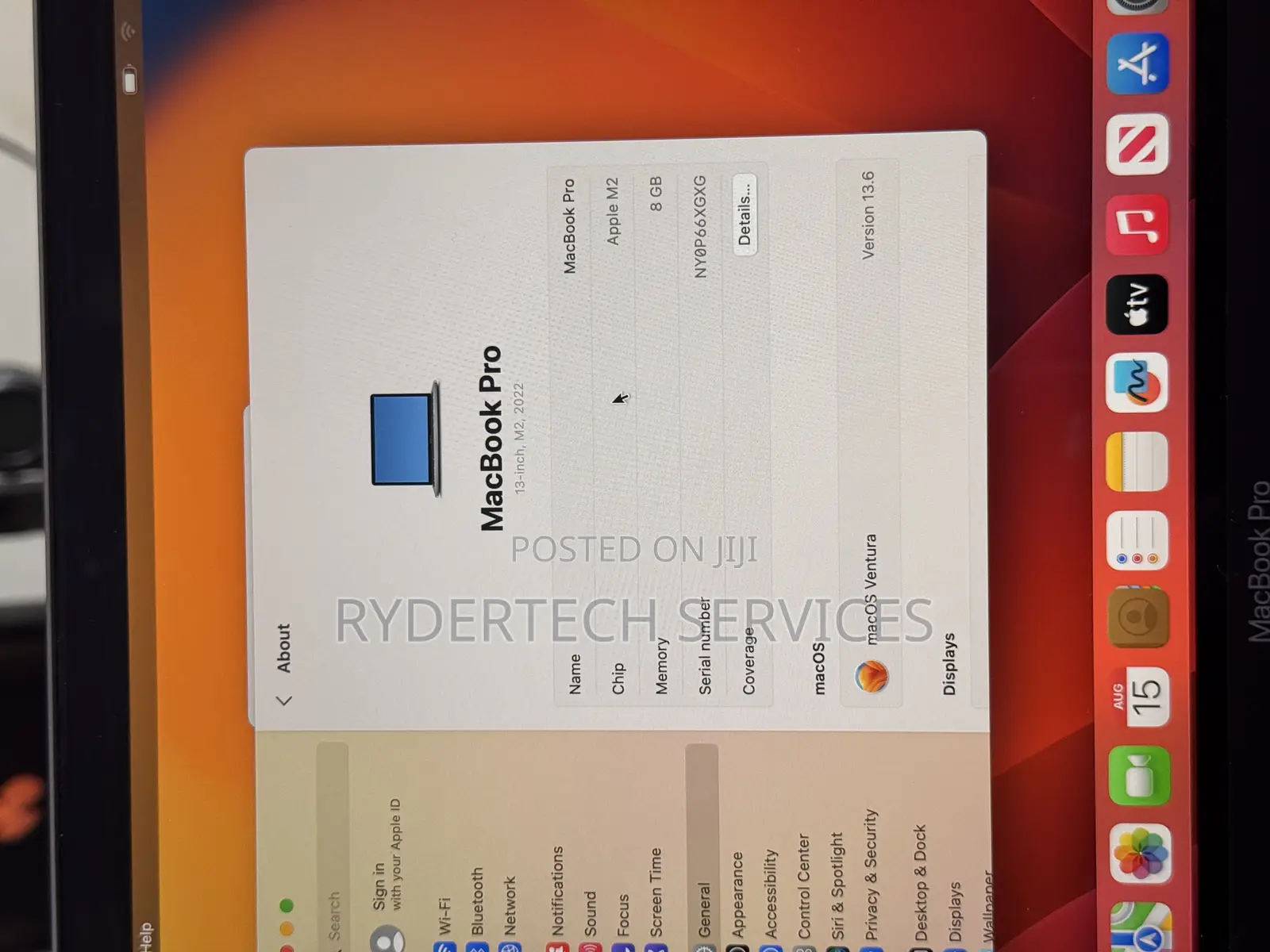 Laptop Apple MacBook Pro 2022 M2 8GB Apple M2 SSD 256GB