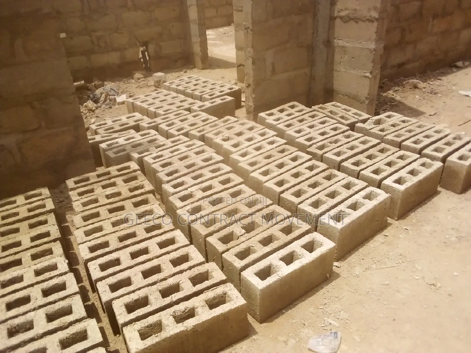 Block Cutting Team and Construction Work