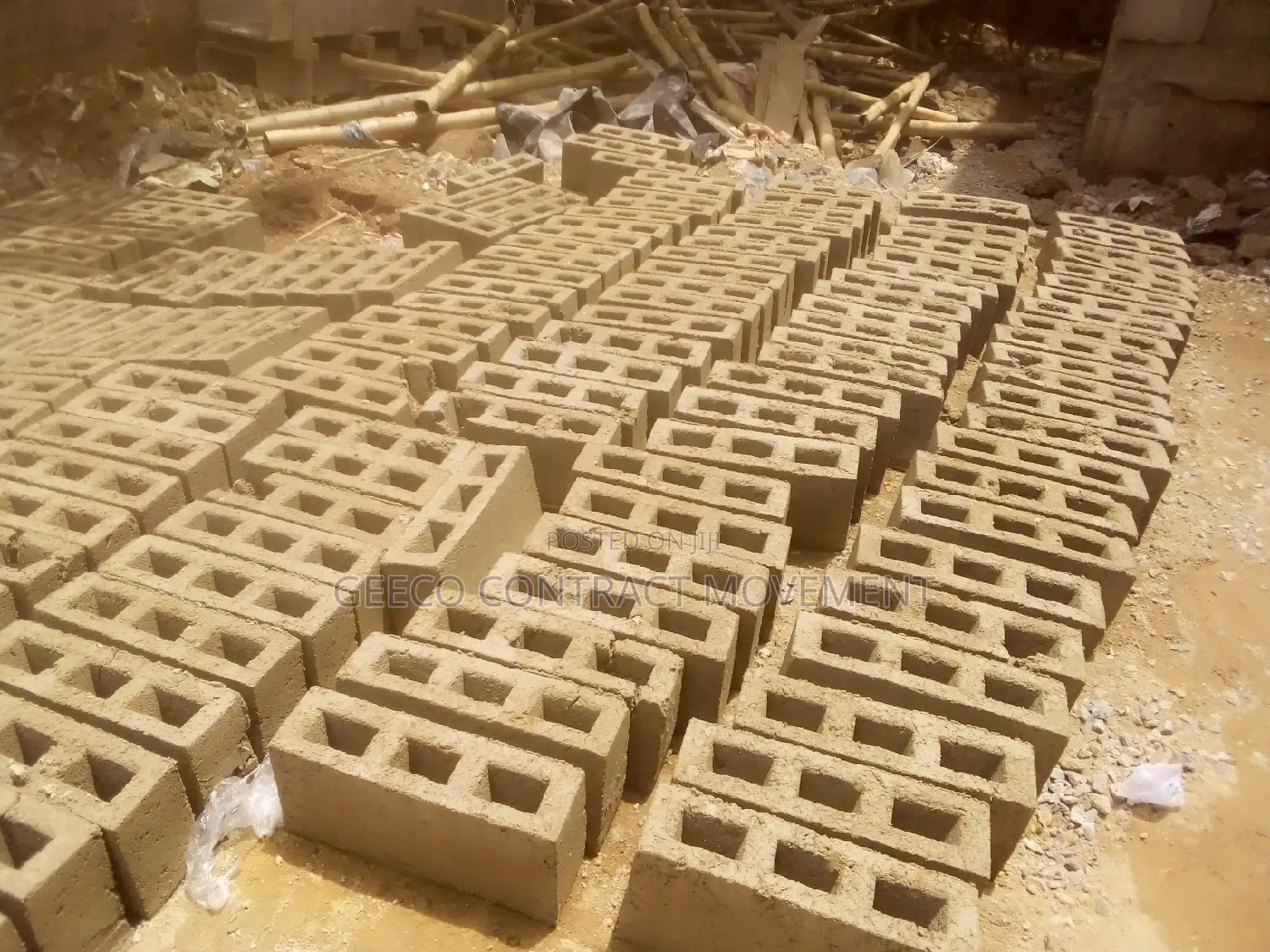 Block Cutting Team and Construction Work