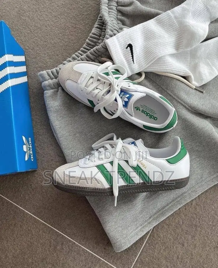 Adidas Samba White Green Leather