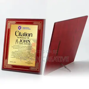 Citation Wooden Plaque A3 No Case