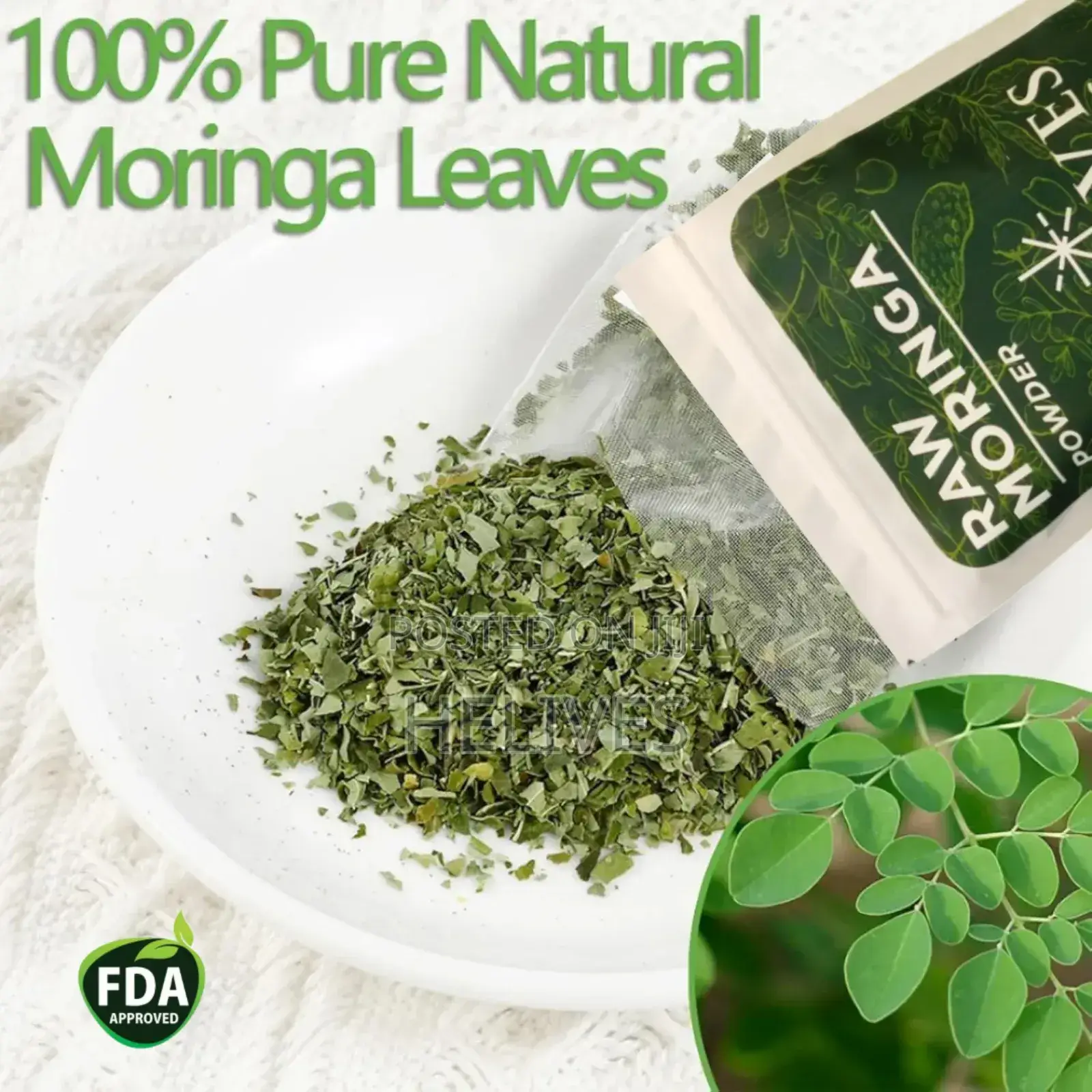 Raw Moringa Powder | Pure Organic | Helives | Fda Approved | 125g
