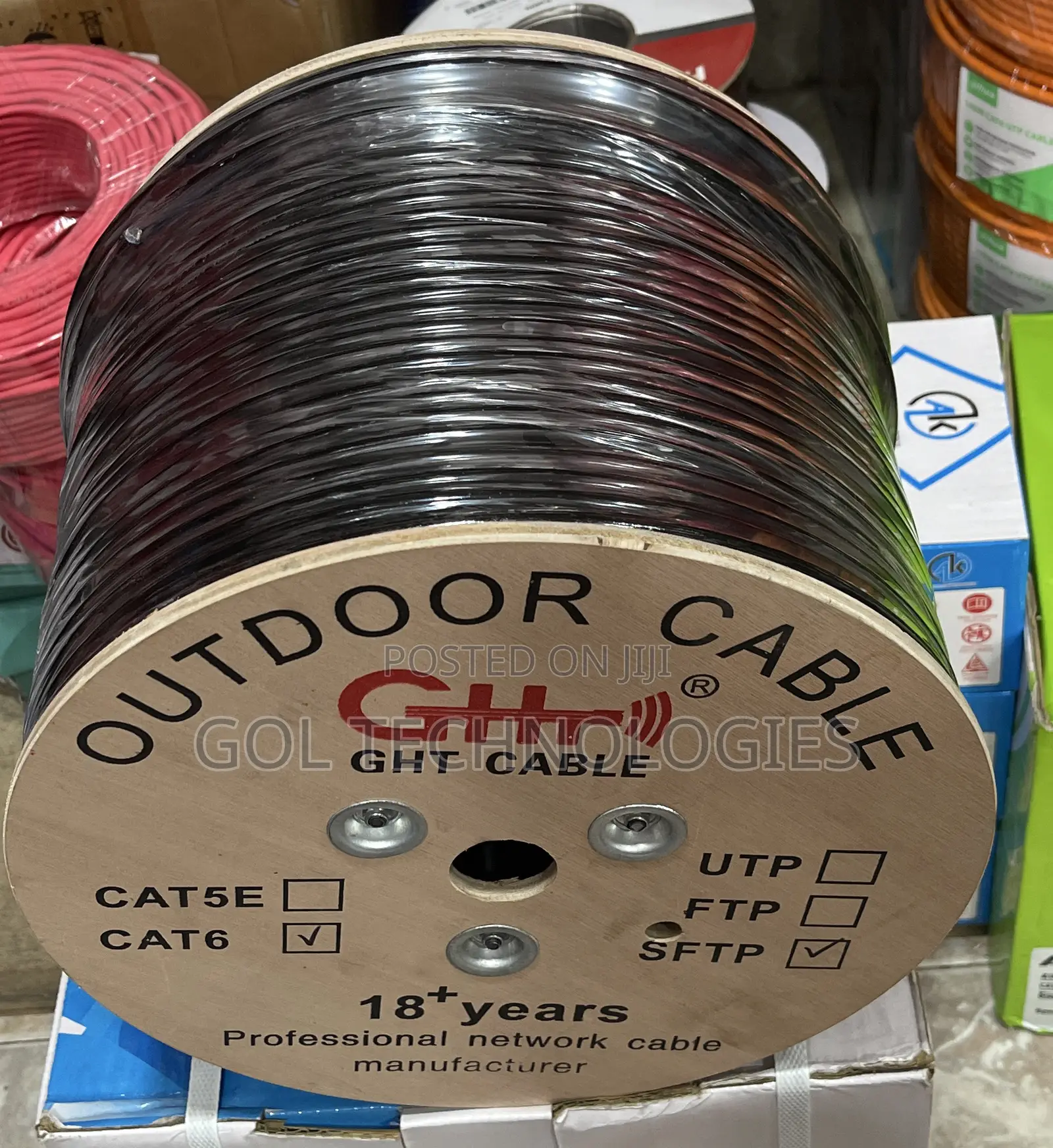 Cat6 Outdoor 305m GHT Double Coated SFTP Network Cable