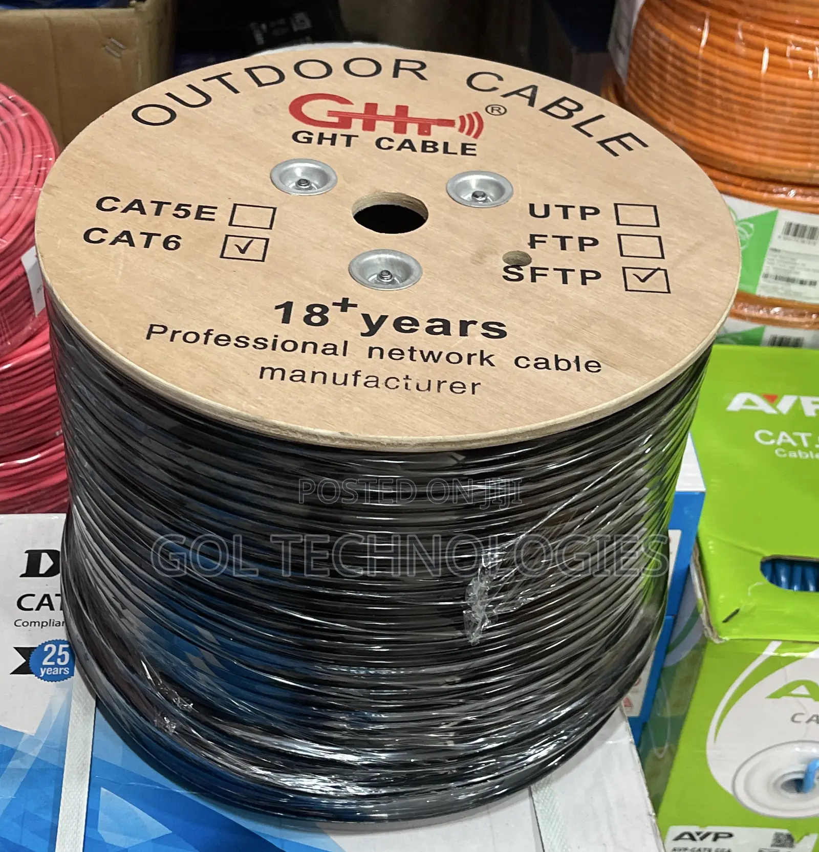 Cat6 Outdoor 305m GHT Double Coated SFTP Network Cable