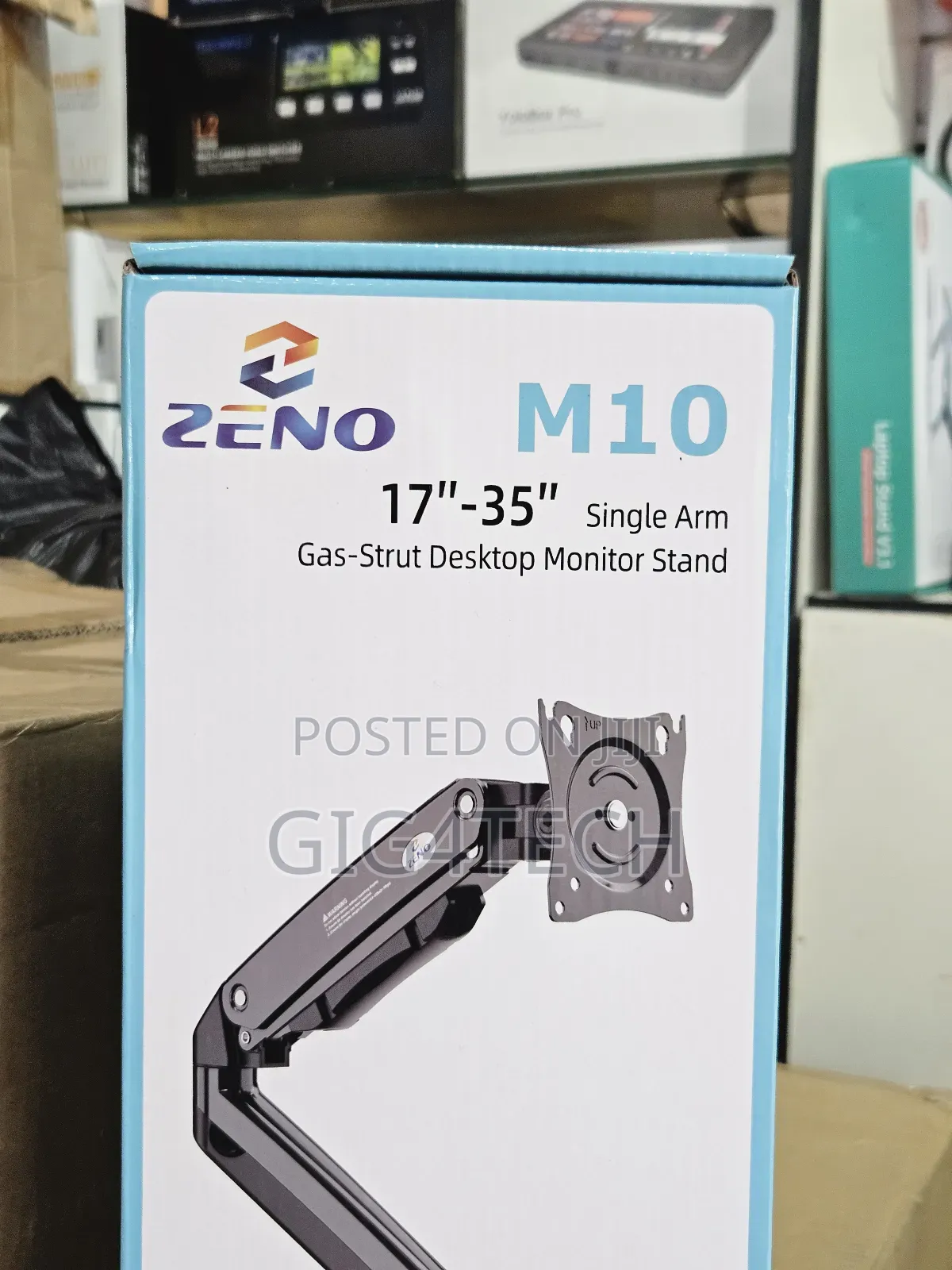 Zeno Single Arm Gas Strut Desktop Monitor Mount and Stand