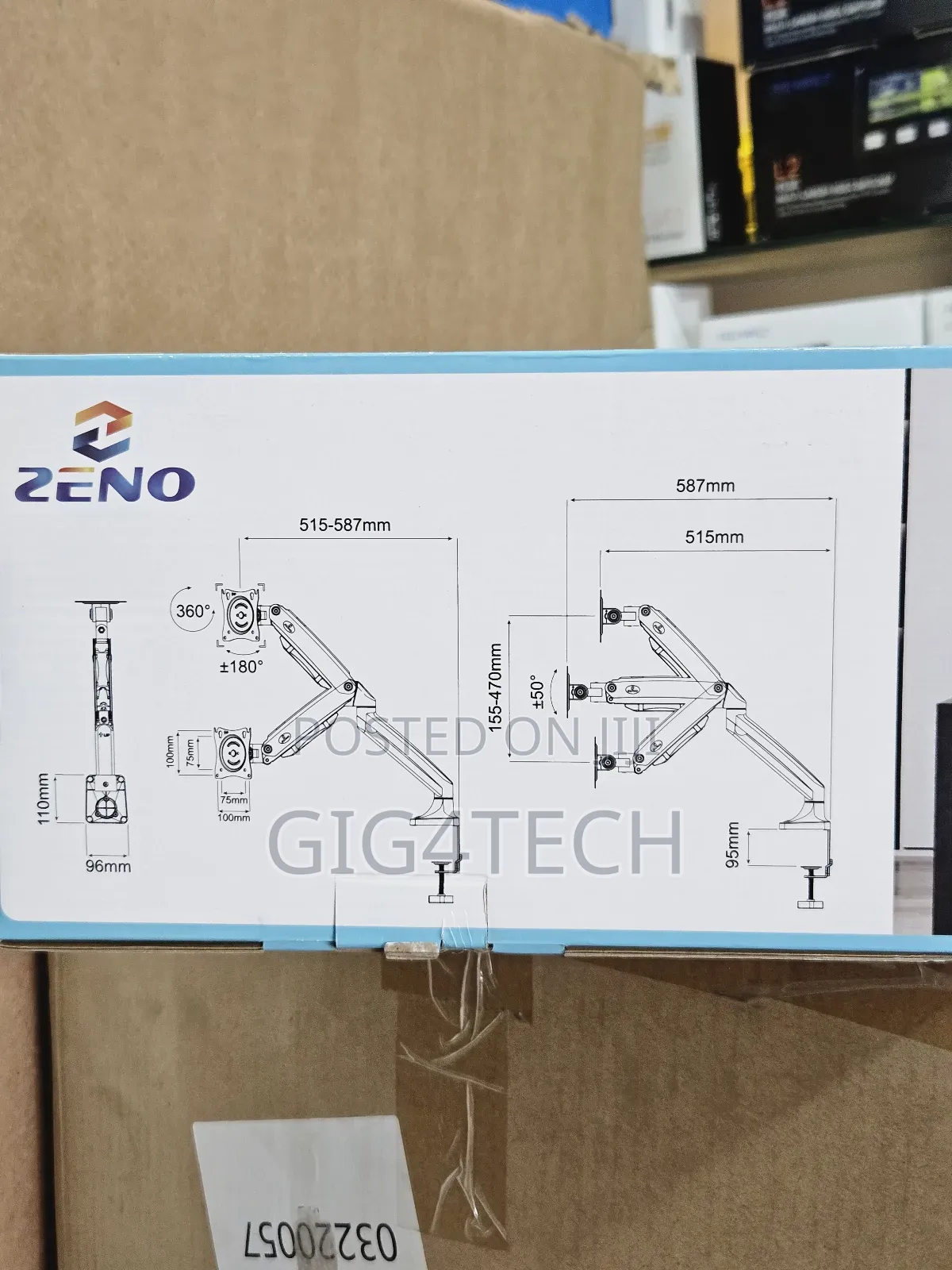 Zeno Single Arm Gas Strut Desktop Monitor Mount and Stand