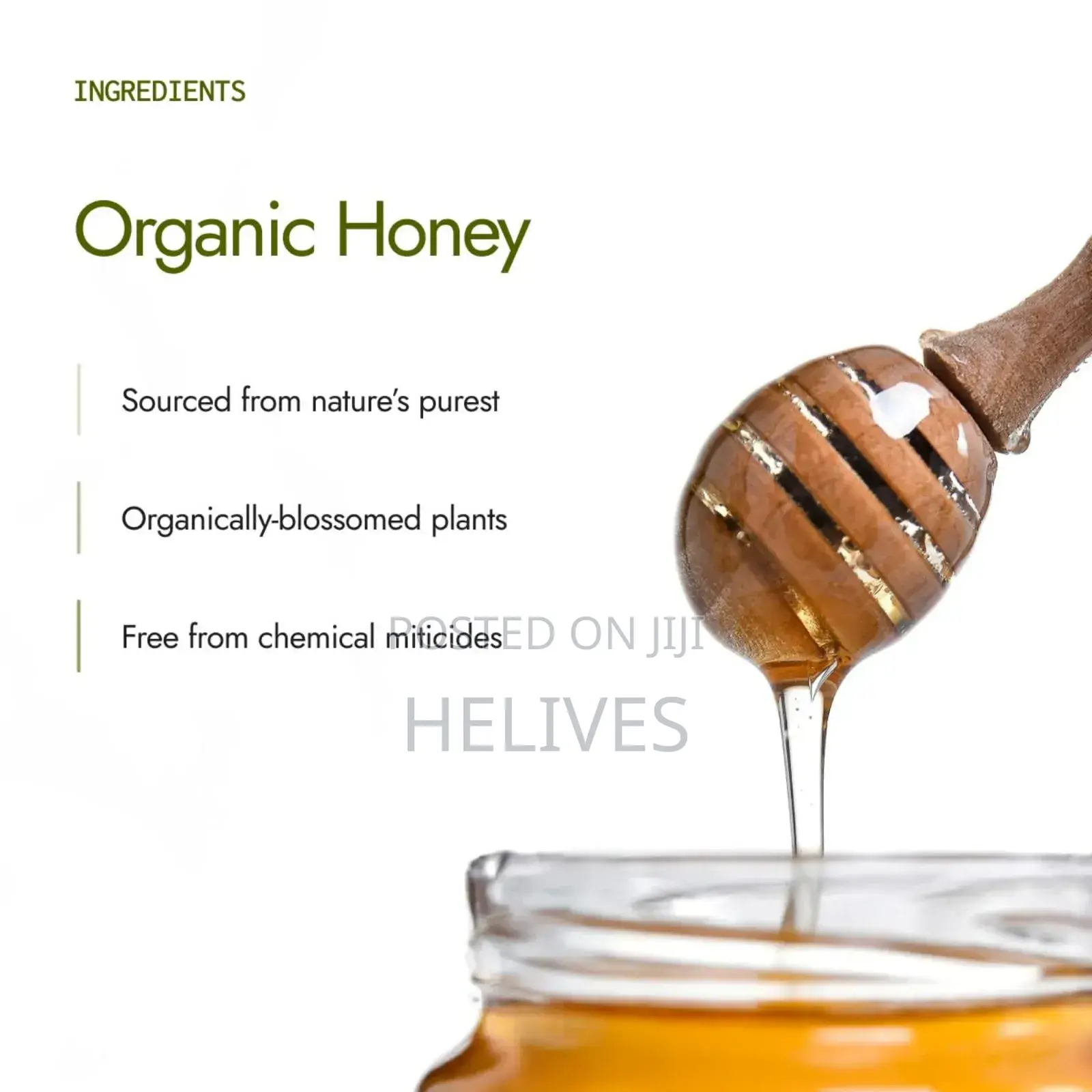 Helives Raw Honey 1250ml |100% Organic Pure Natural | Fda Certified