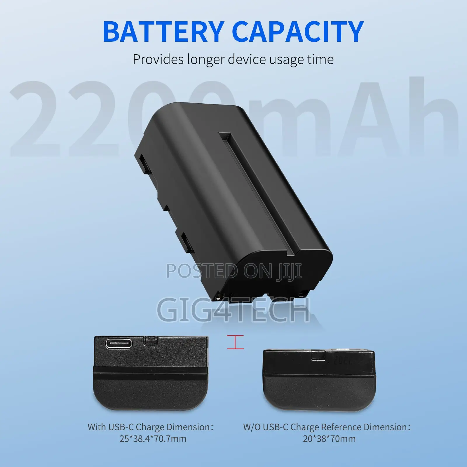 Feeworld Np-F550 2200mah Li-Ion Battery Usb-C Charging