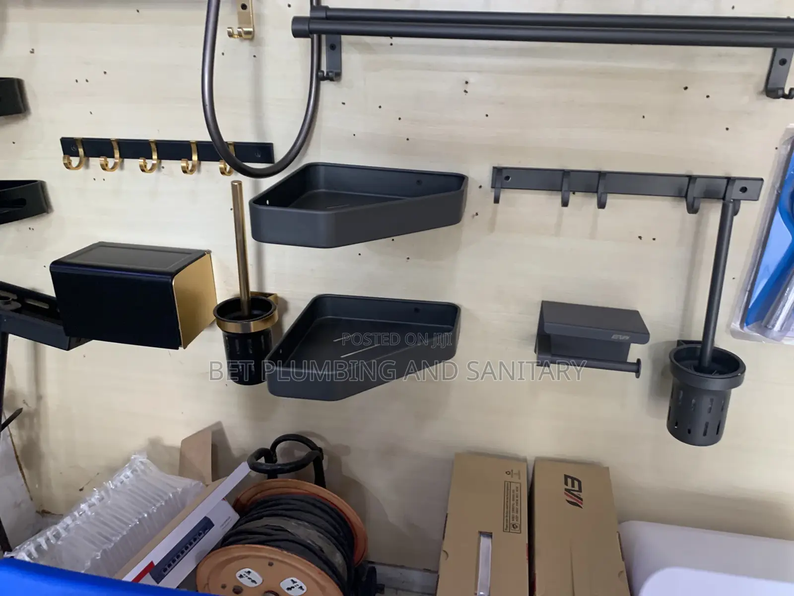 Family Bathroom Accessories(Complete)Black and White