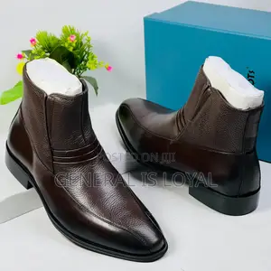 Steve Riot Coffee Leather Men Zip Boot