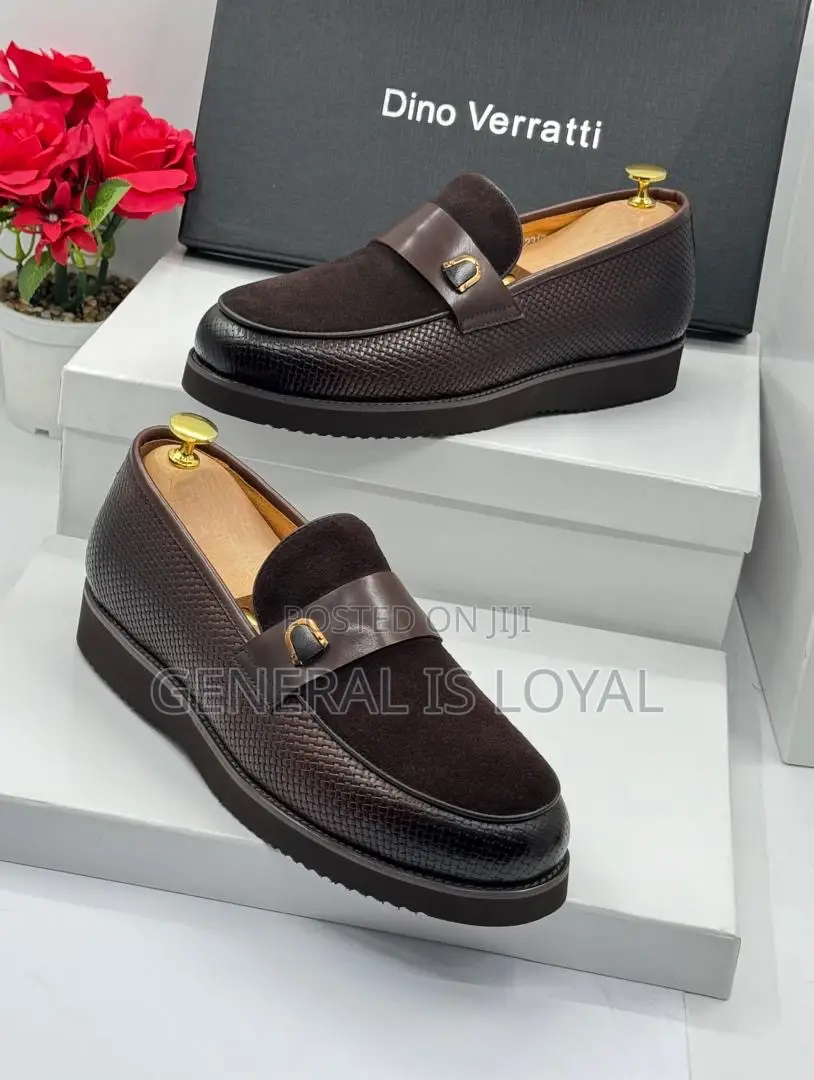 Dino Verratti Brown Leather Suede Men Loafers Shoe