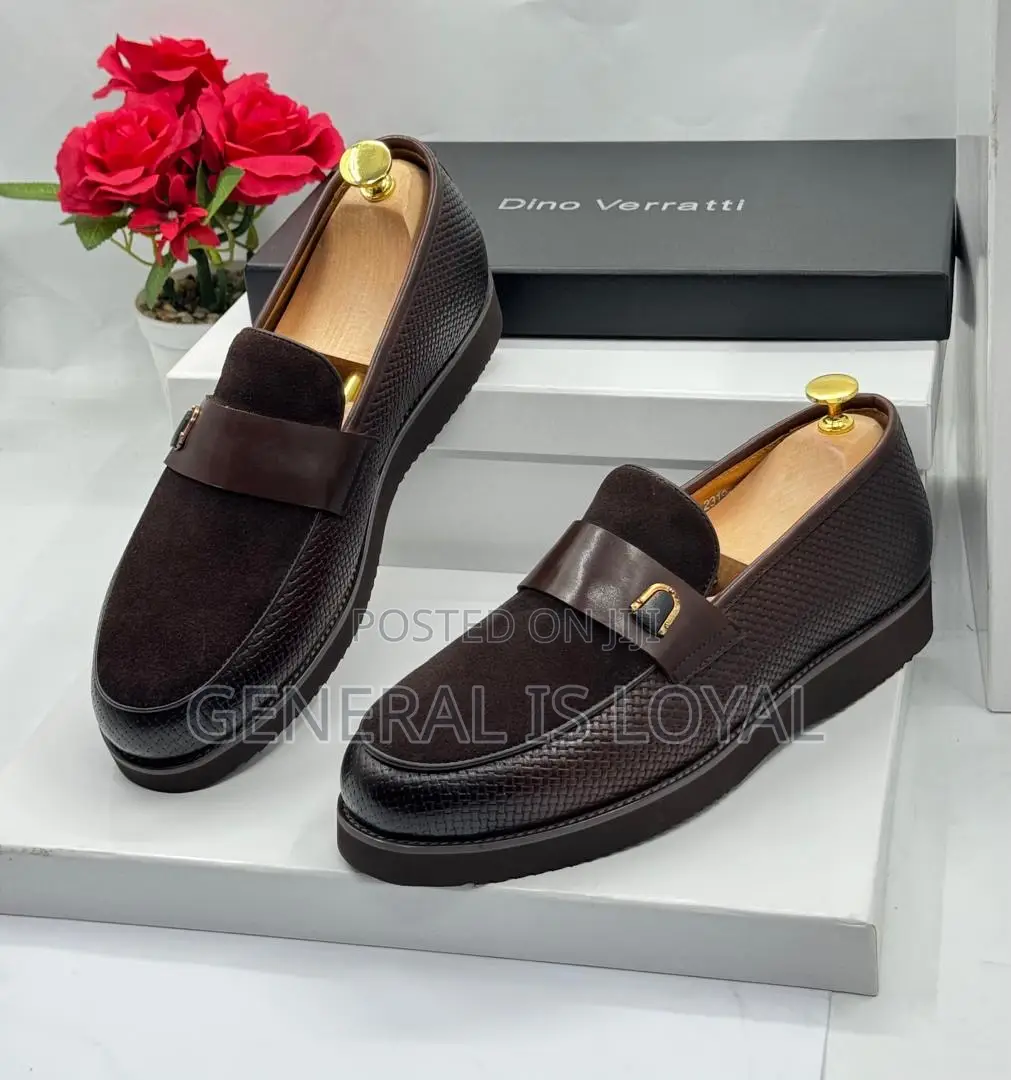 Dino Verratti Brown Leather Suede Men Loafers Shoe