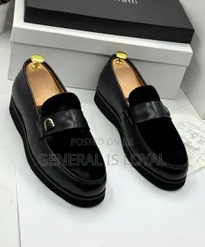Dino Verratti Black Leather Suede Men Loafers Shoe