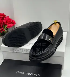 Dino Verratti Black Leather Suede Men Loafers Shoe