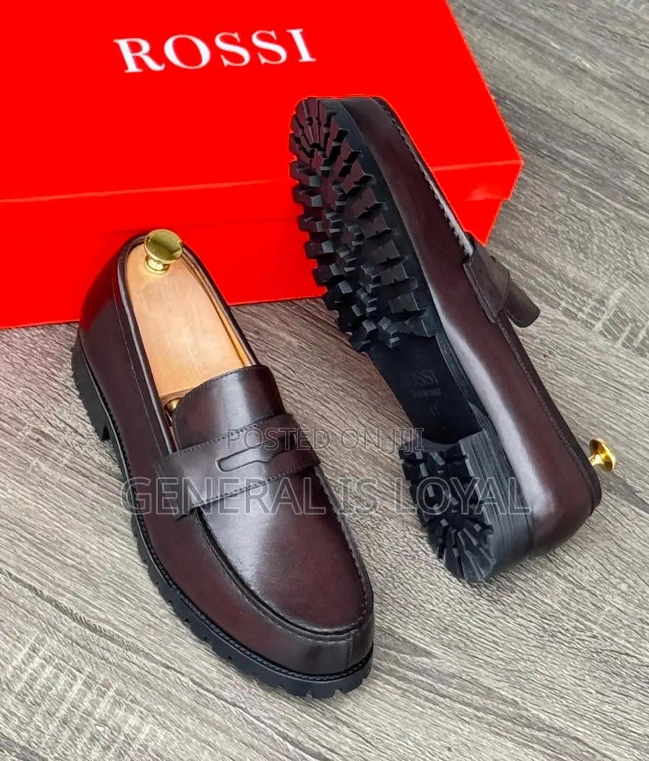 Rossi Coffee Men Leather High Sole Shoe