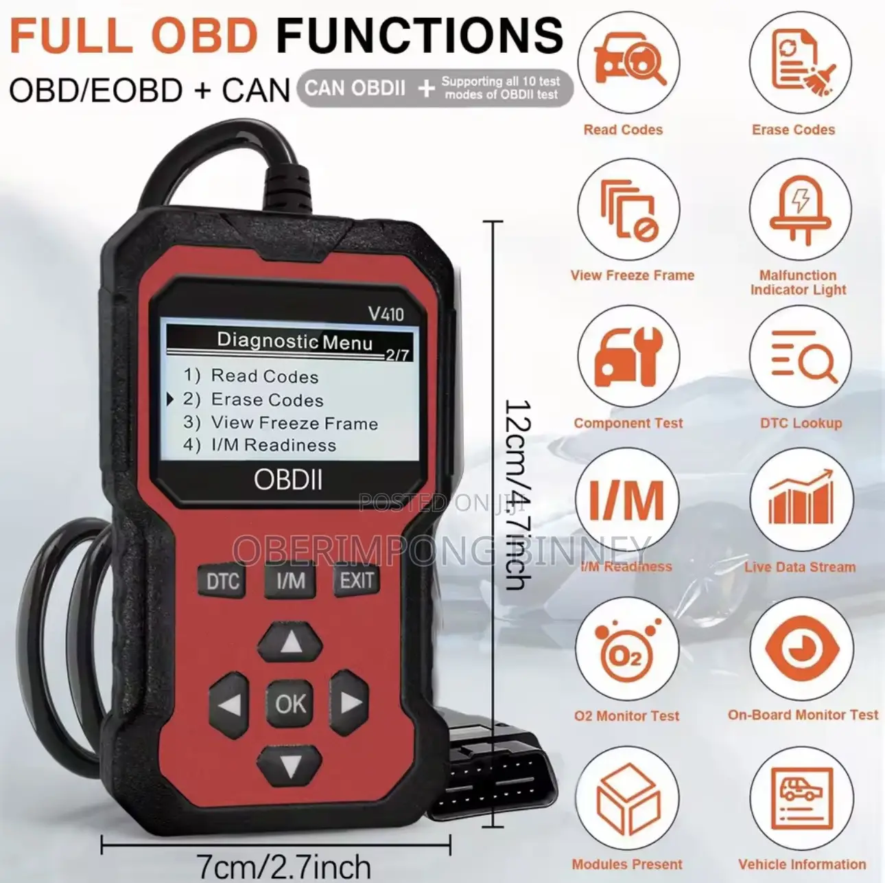 Scanner Code Reader Car Diagnostic Tool Engine Fault Code Reader