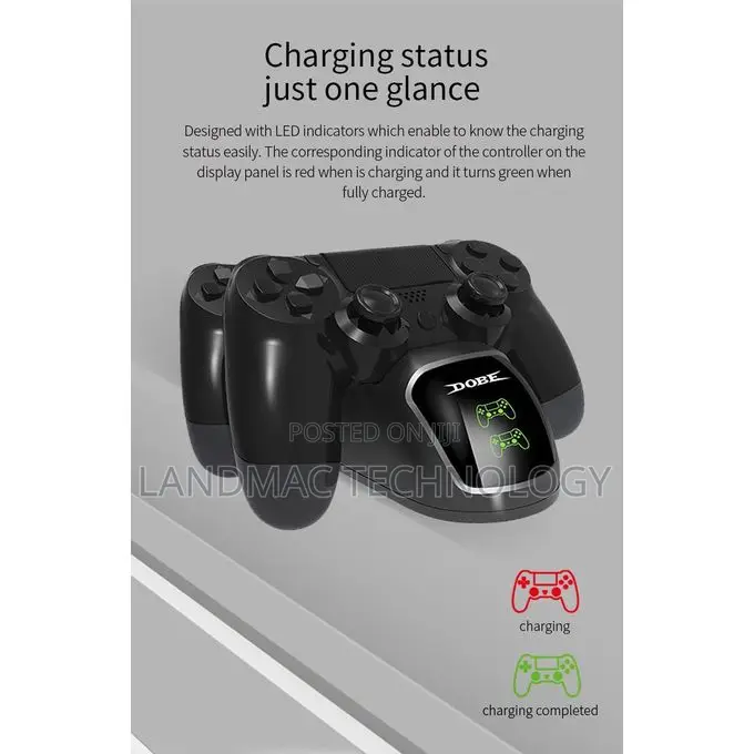 Dobe Tp4 889 Dual Charging Dock for Ps4 Wireless Controllers-Black