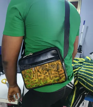 Leather/African Print Side Bags