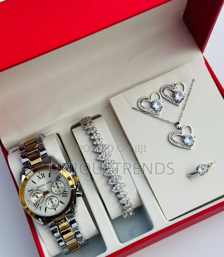 Ladies Watch and Jewelry Set With Ring