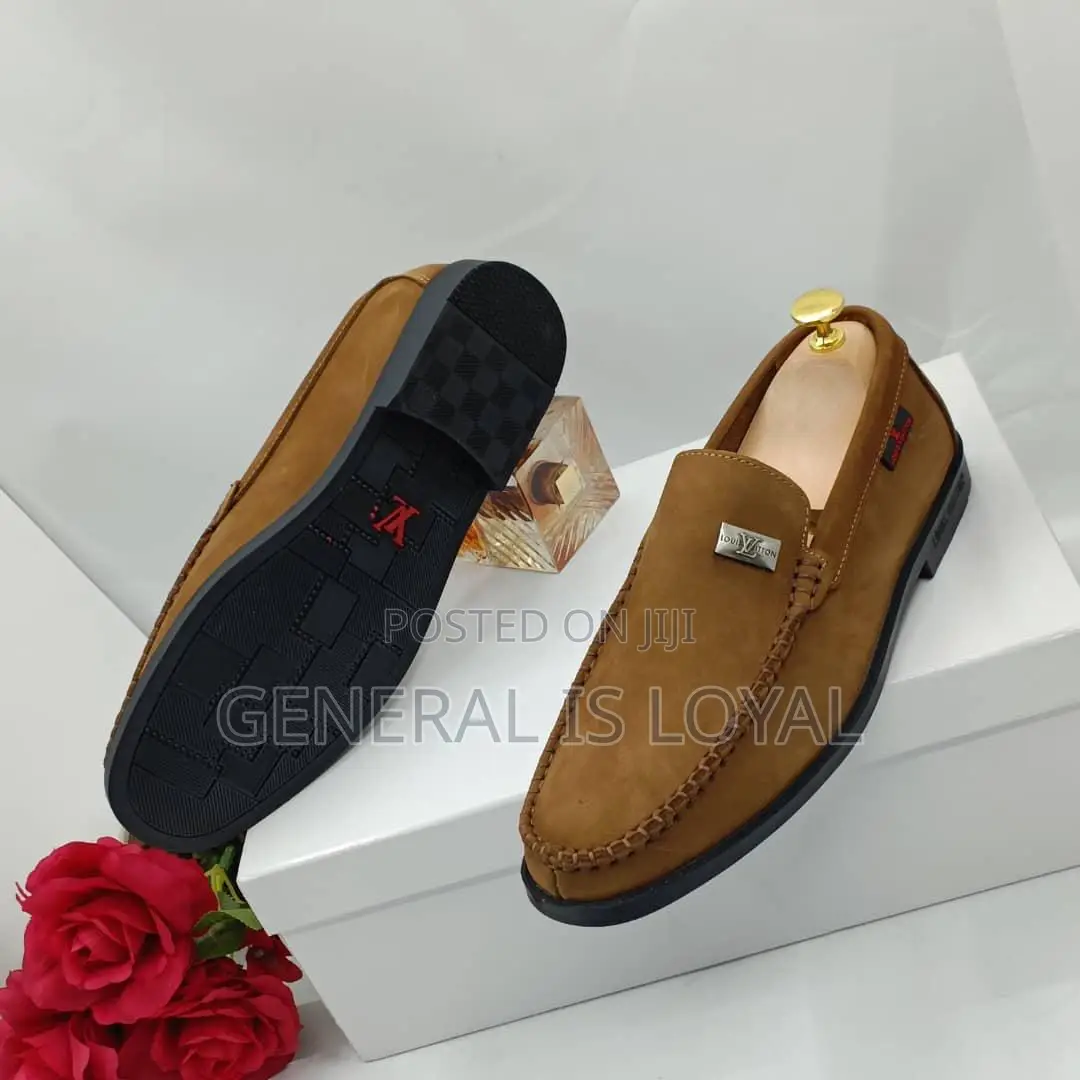 Louis Vuitton Brown Pure Leather Men Loafers Shoe