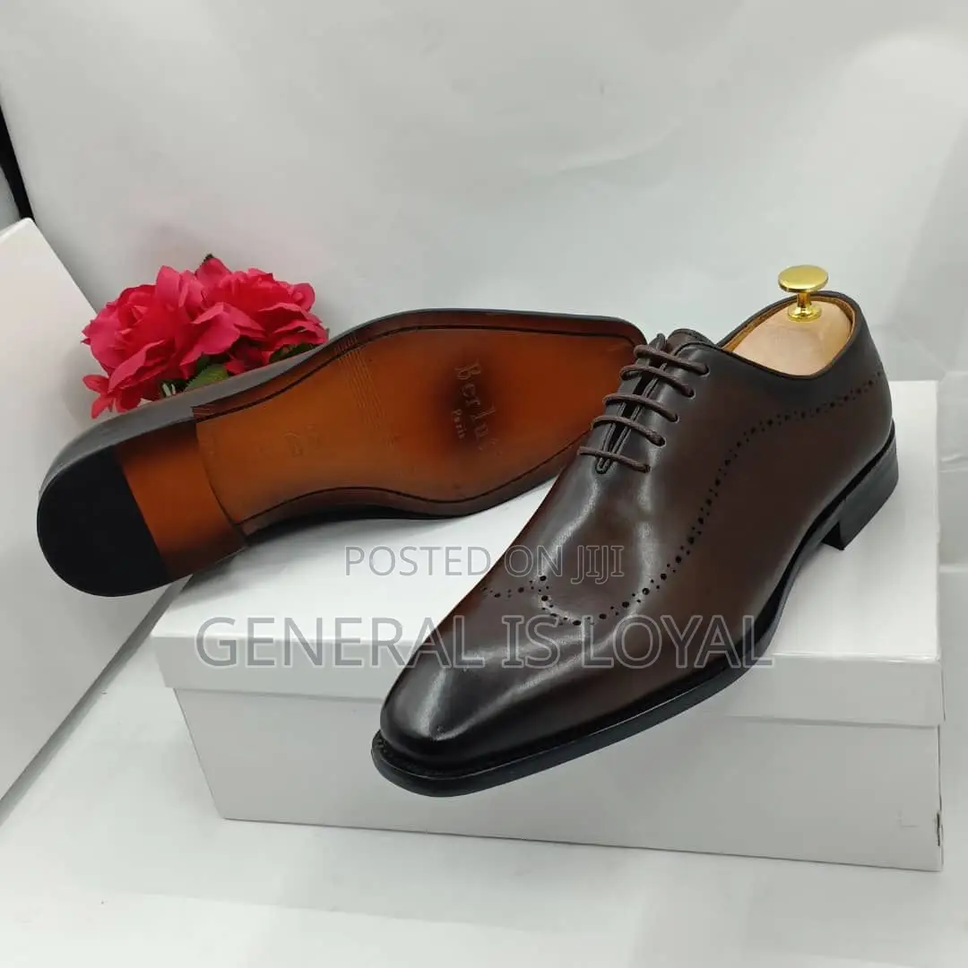 Berluti Coffee Leather Men Shoe