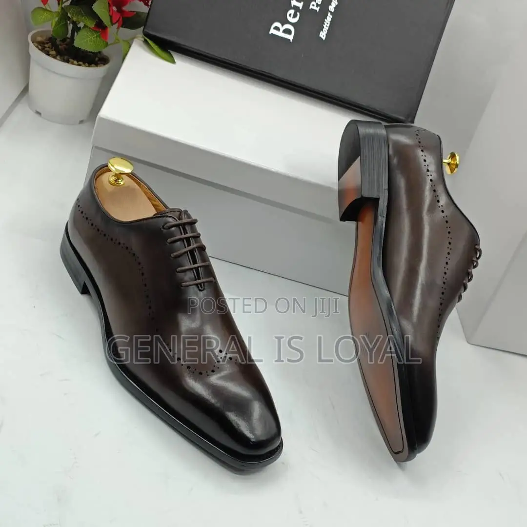 Berluti Coffee Leather Men Shoe