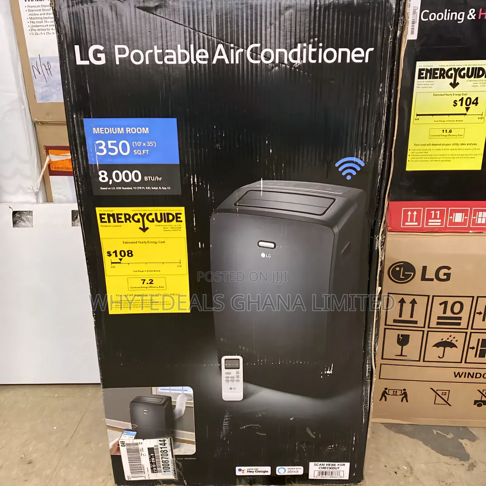 Lg Portable Air Conditioner With Voice Control| 8400btu| Wi-Fi| Smart