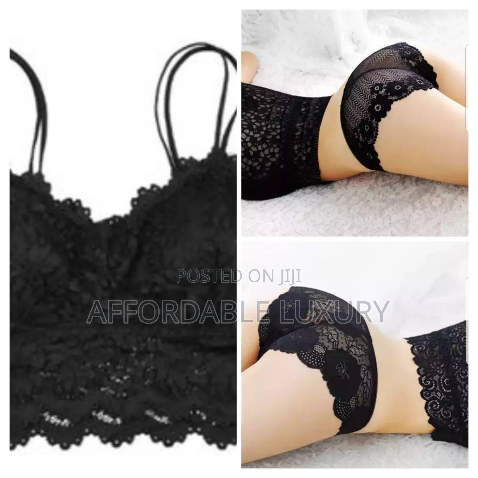 2 Piece Designer Embroidered Soft Lace Bra and Panty Set