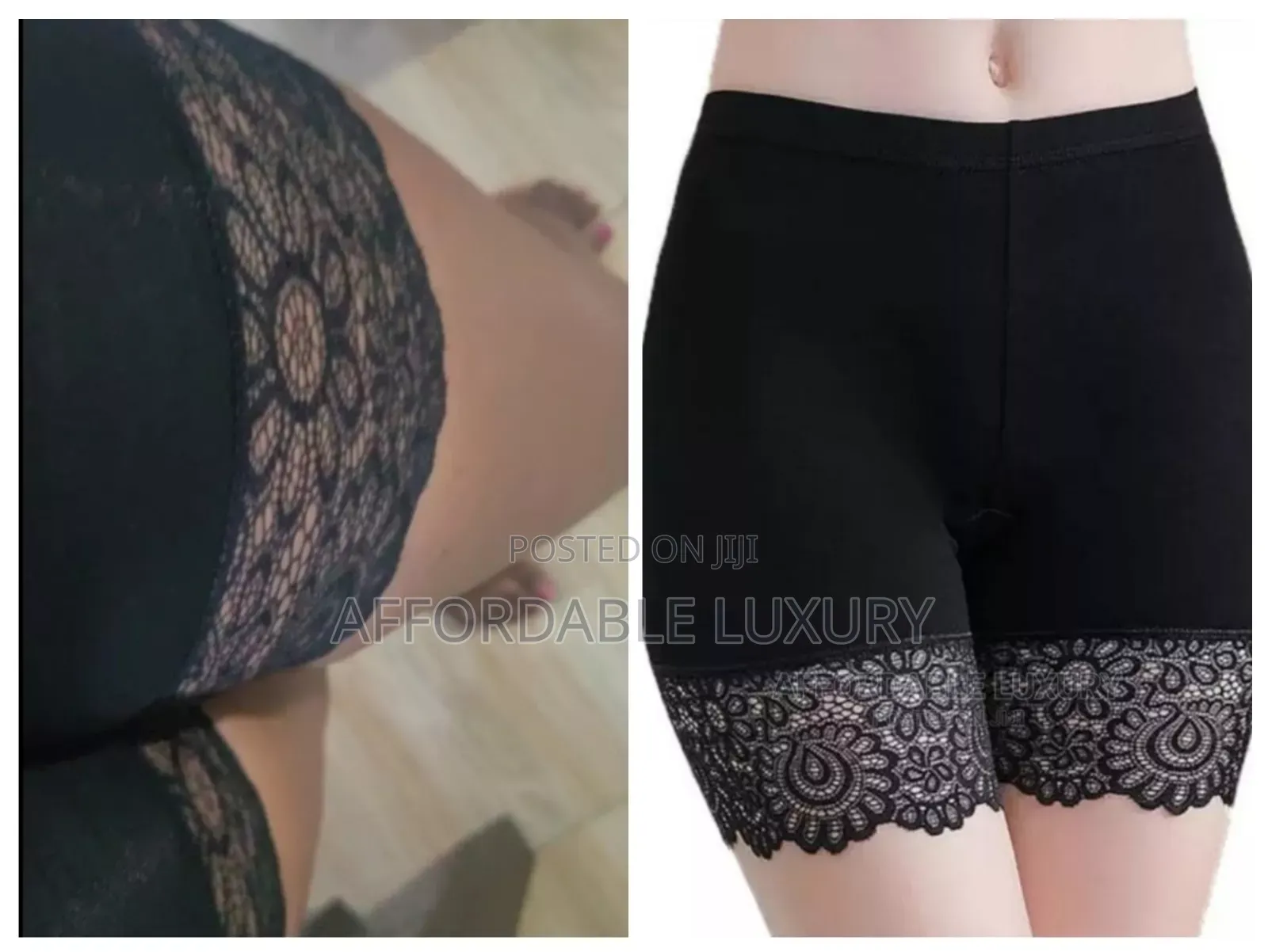 Antiexposure Plus Size Soft Lace Flower Pattern Panty Shorts