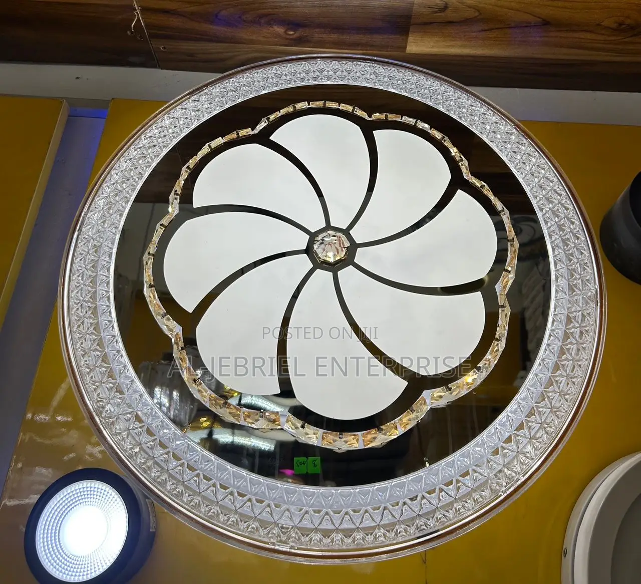 Round Floral 96w Ceiling Light + Remote