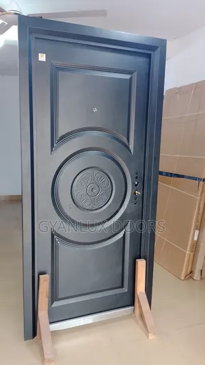Left Opening Black Security Doors