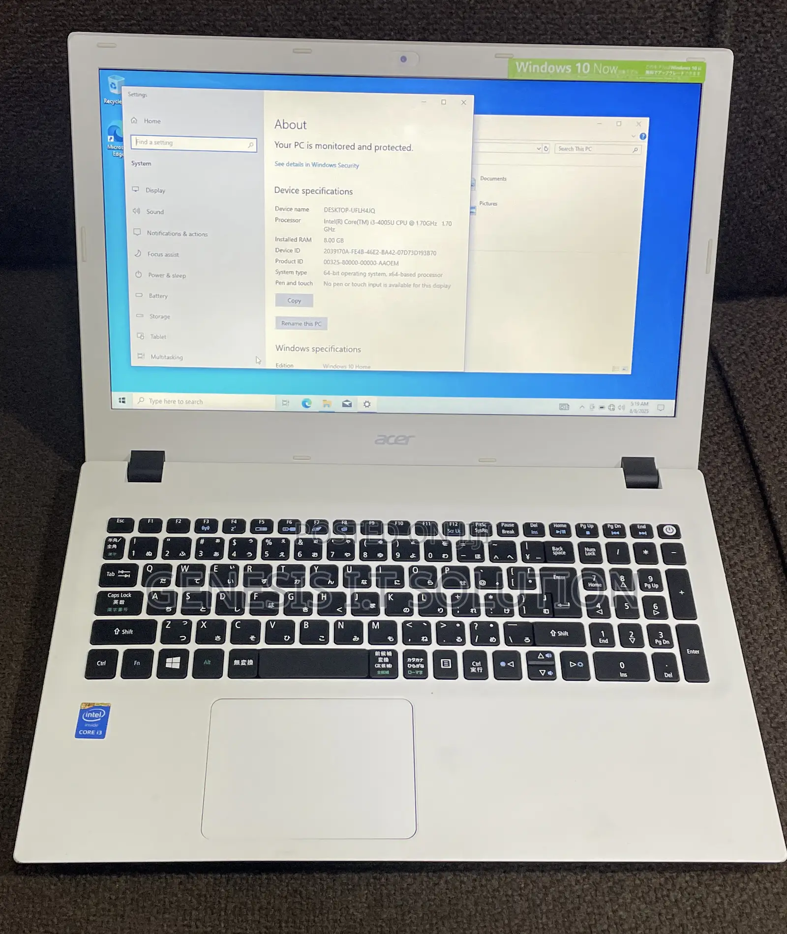 Laptop Acer Aspire E5-573 8GB Intel Core I3 HDD 500GB