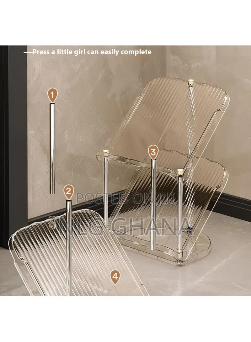 8 Tier Pp + Stainless Steel Pipe Narrow Shoe Rack. Tvx28447