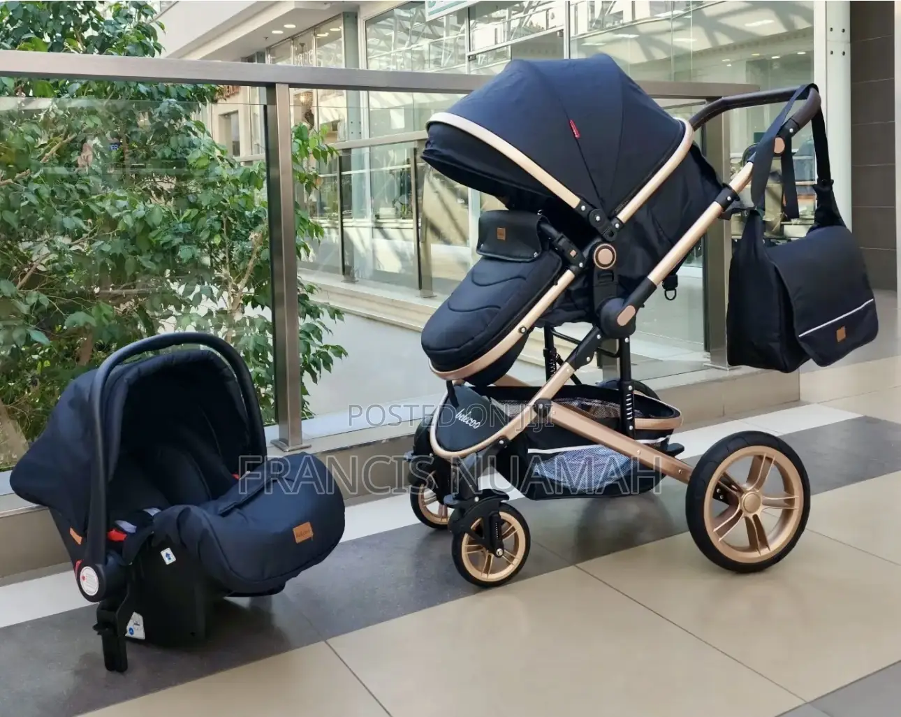 Luxury 3-in-1 Baby Stroller – Complete With Net Rain Cover