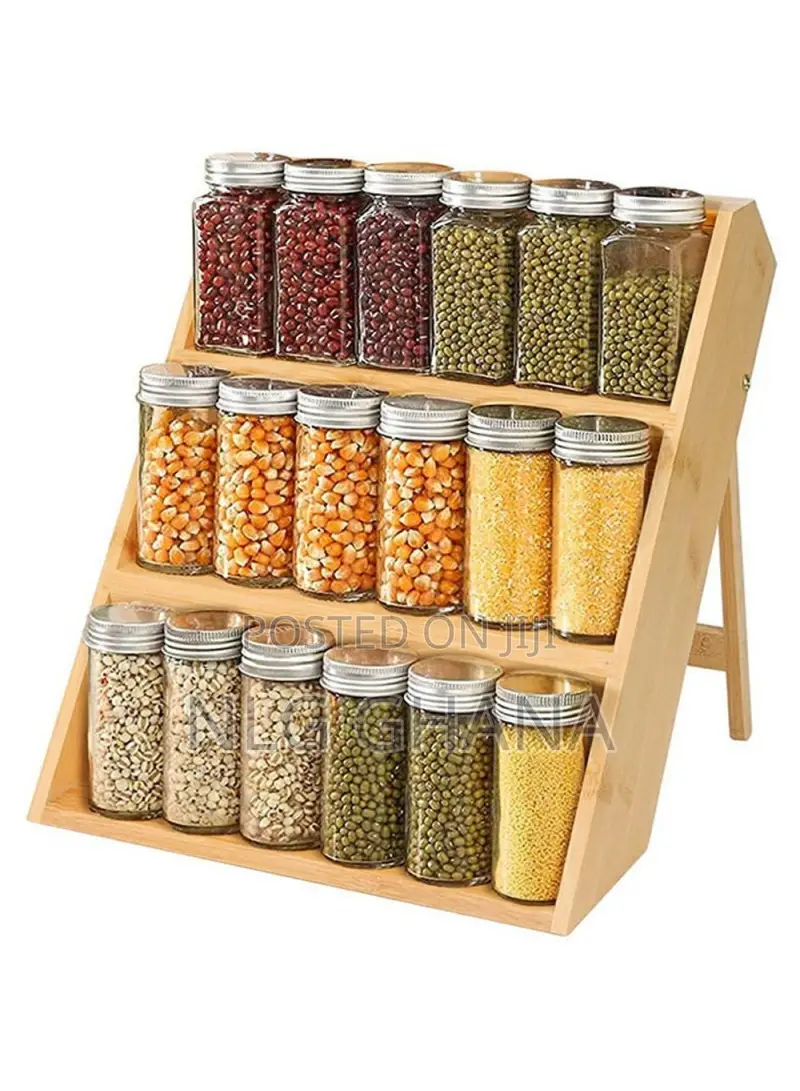 3-Tier Kitchen Counter Organizer Bamboo Wood. Tvx25288