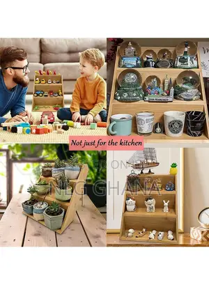 3-Tier Kitchen Counter Organizer Bamboo Wood. Tvx25288