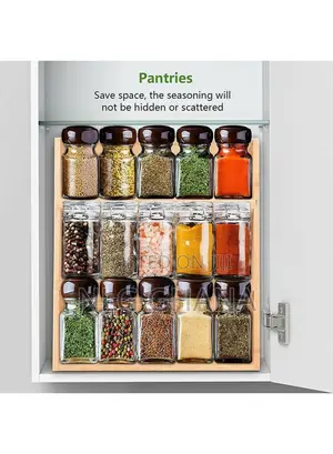 3-Tier Kitchen Counter Organizer Bamboo Wood. Tvx25288