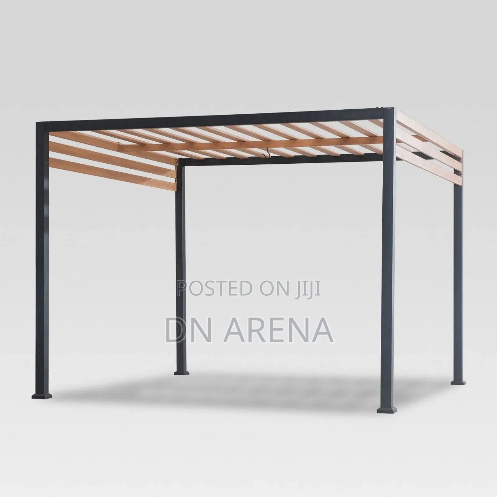 Lars( 8’X8’ Ft )Pergola With Solid Slats Black