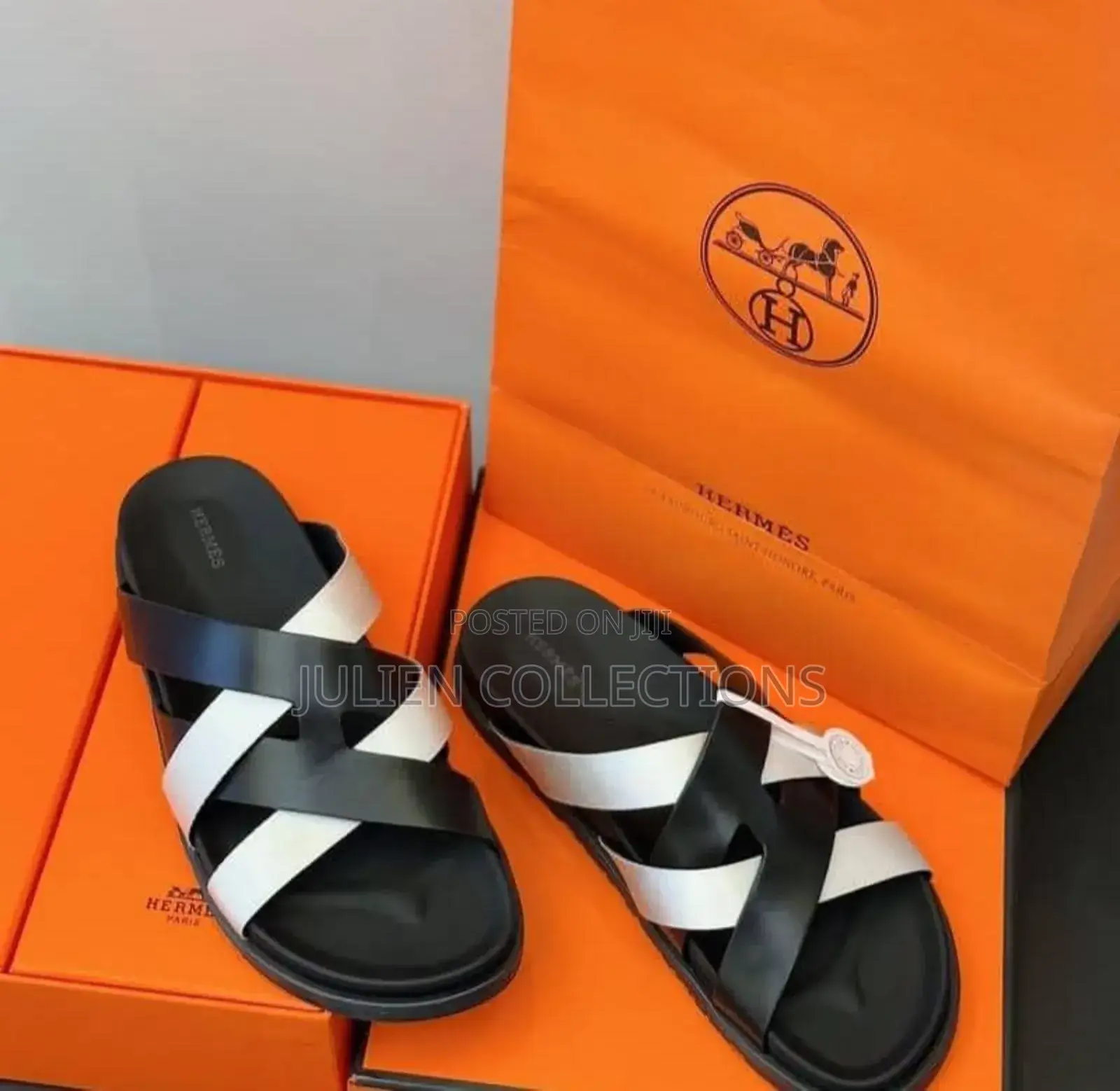 Hermes Cross Belte Black N White