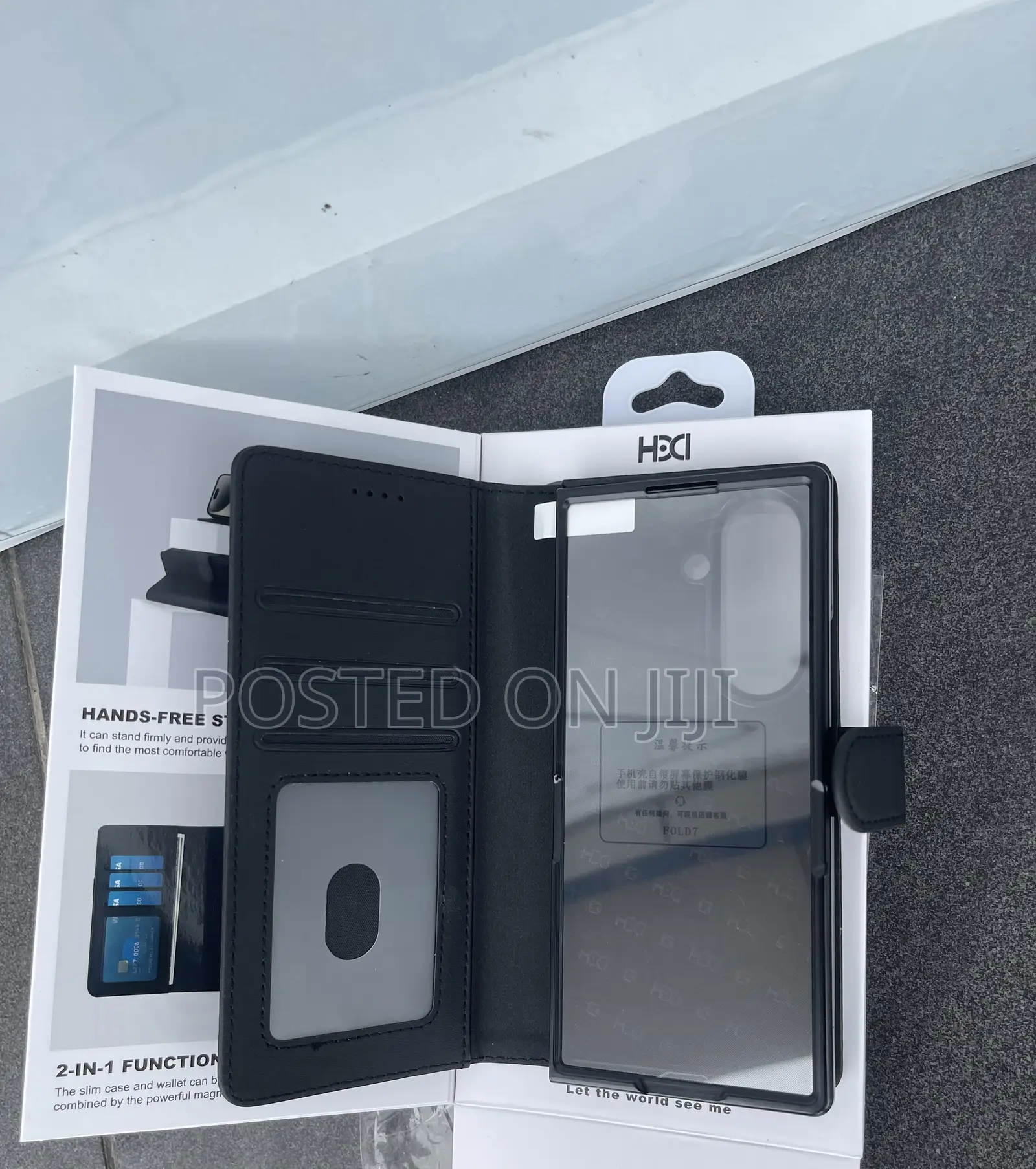 Fold 7/6. 2 In1 Wireless Leather Flip Case, With Front Glass Protector