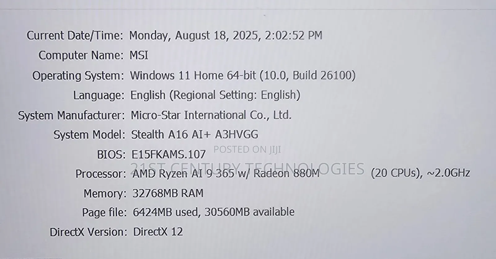 Laptop MSI Stealth 16 AI Studio 32GB AMD Ryzen 9 SSD 1T